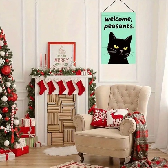 Black Cat Welcome Flag Garden Flag, NEW, Funny - Picture 3 of 6